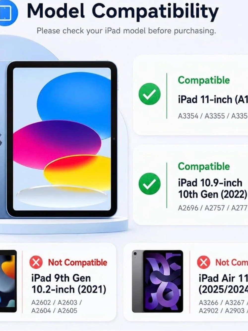 Apple Lavender Tri-Fold Smart Case for iPad with Clear Back 11th gen